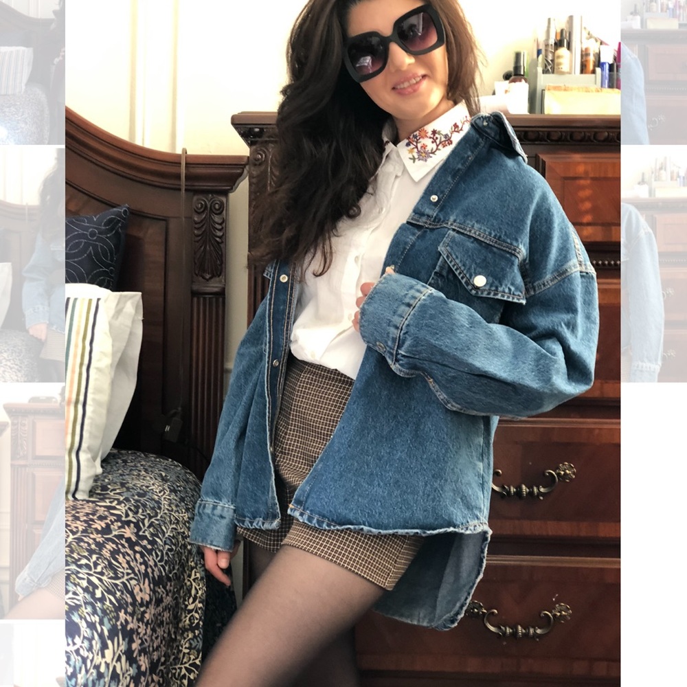 On sale Zara oversized denim shirt - Picture 9 of 16